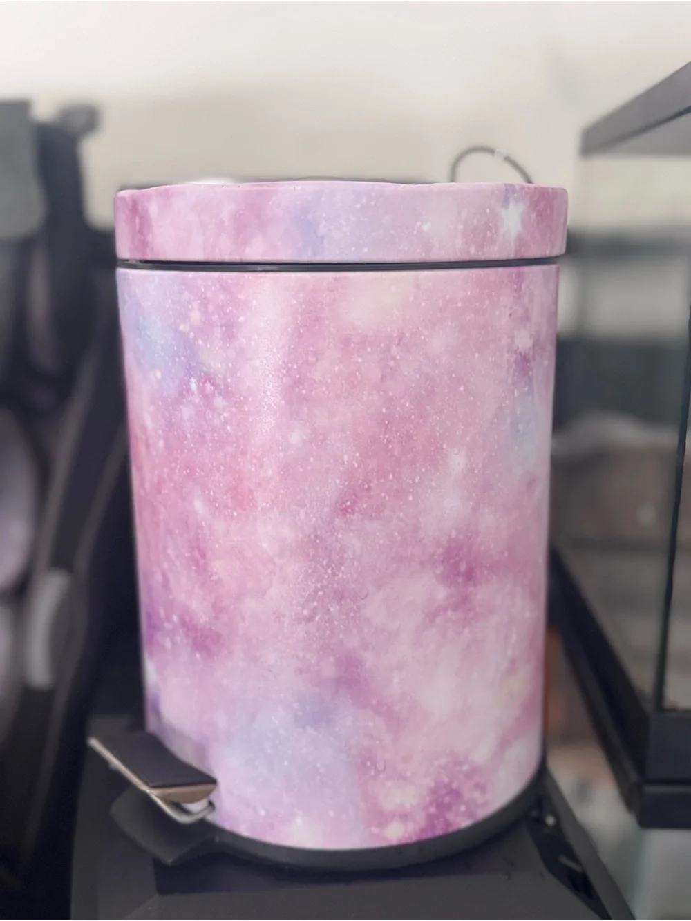 Purple Galaxy Step Trash Can - Decorative Home Accent